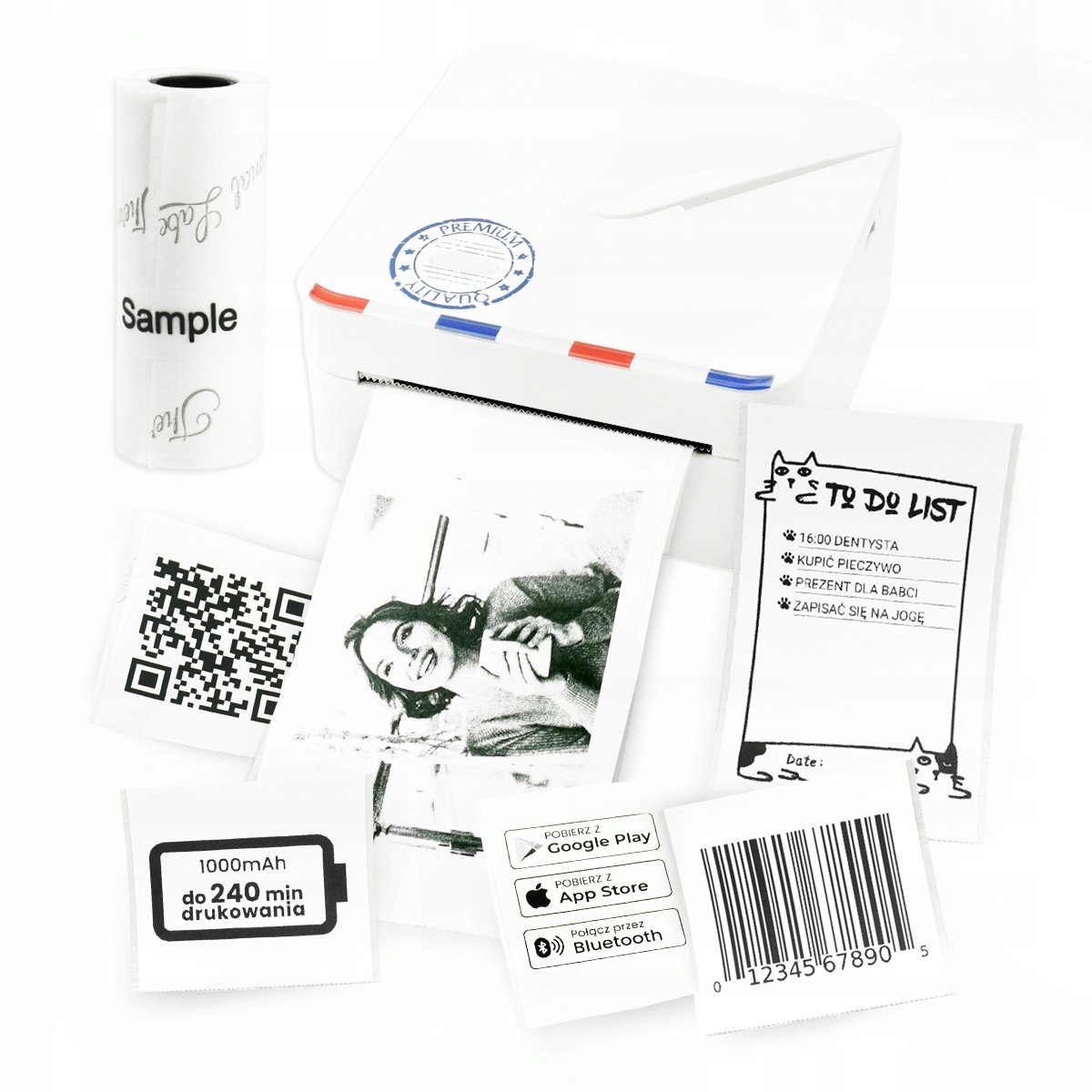 Mini termální tiskárna M02S fotografií poznámek štítků