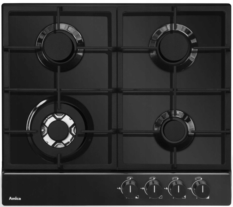 Plynová varná deska Amica PGA6111ApB Litinové rošty Wok