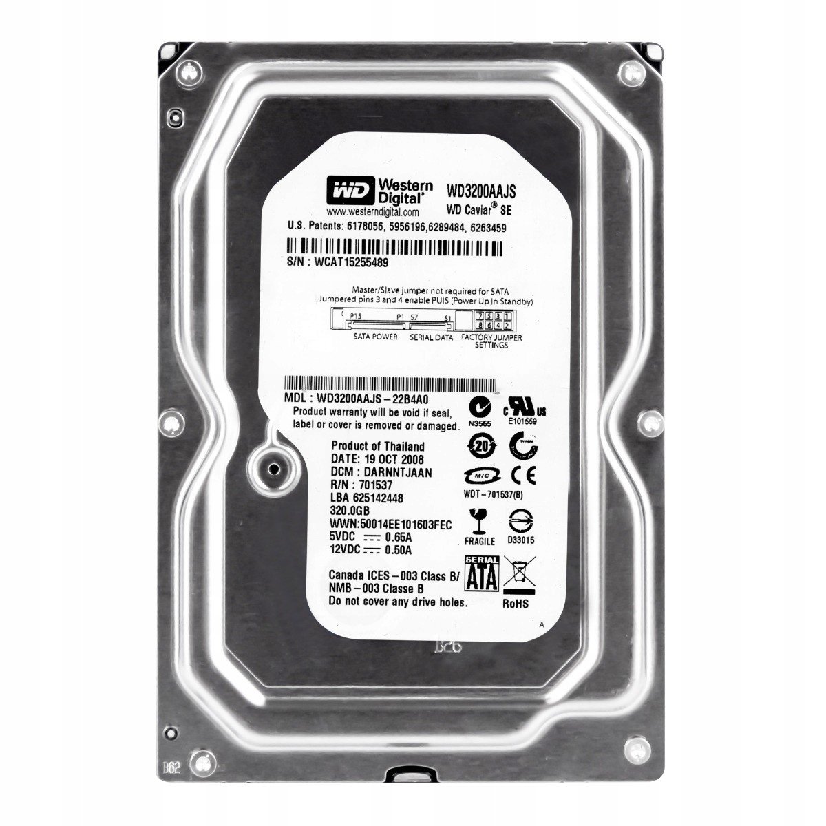 Wd Caviar 320GB 7.2K Sata II 3.5'' WD3200AAJS
