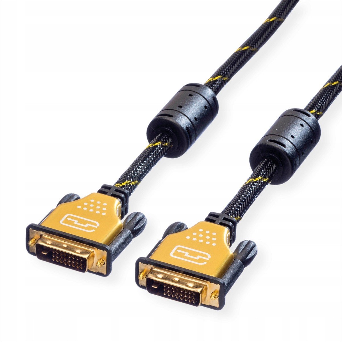 Kabel k monitoru DVI 24+1 Dual Link M/M zlatý 5m