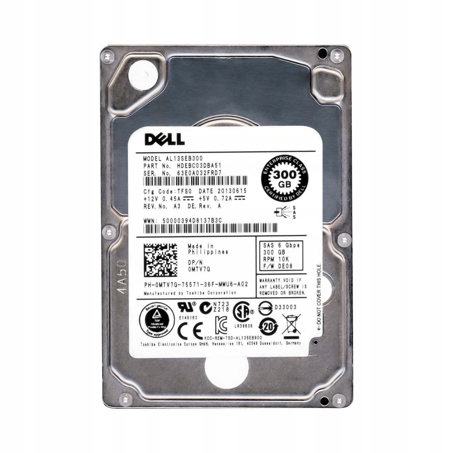 Dell 0MTV7G 300GB 10K SAS-2 2.5'' AL13SEB300