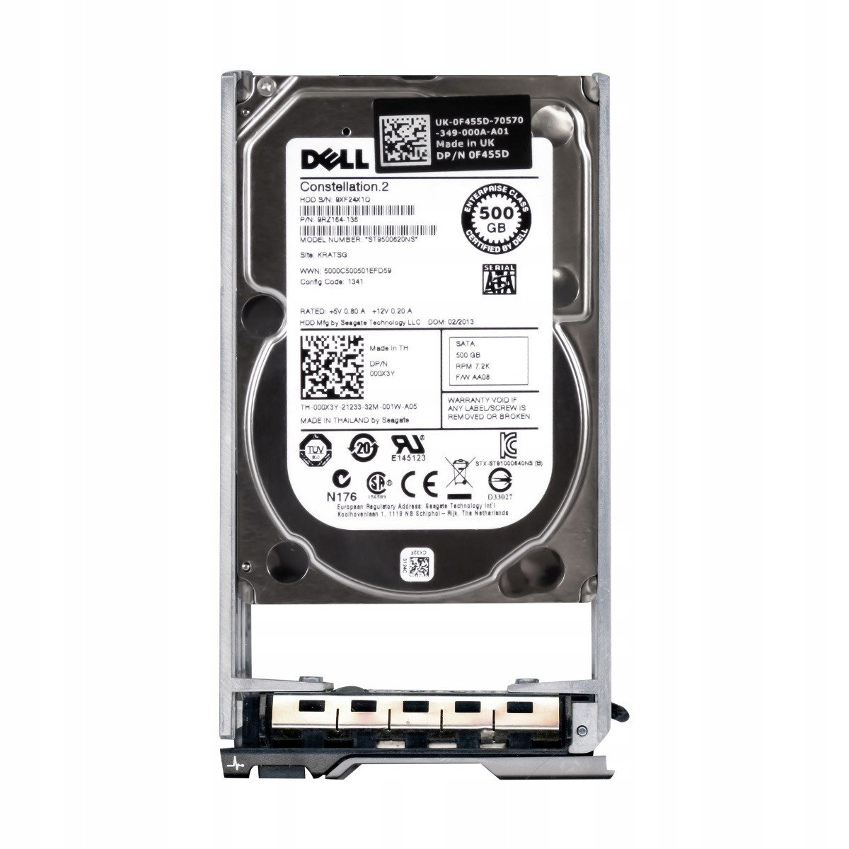 Dell 000X3Y 500GB 7.2K Sata III 2.5'' ST9500620NS