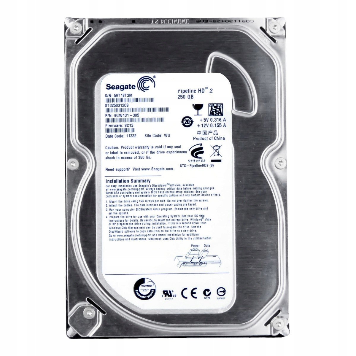 Seagate 250GB 5.9K 8MB Sata II 3.5'' ST3250312CS