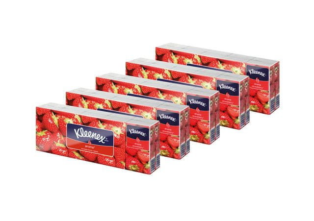 Kleenex hyg.kap. PACK 5 x Family hanks- Strawberry 5 x10