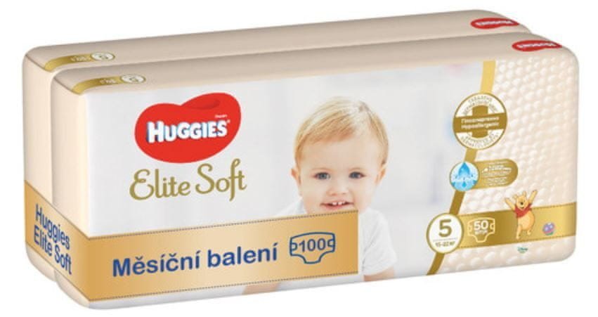 Huggies měsíční balení 2x Elite Soft č.5 - 100ks
