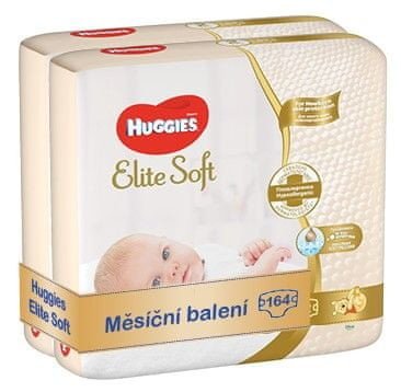 Huggies měsíční balení 2x Elite Soft Newborn č.2 -164ks