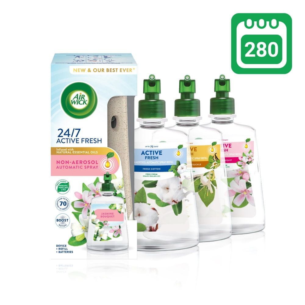 Air wick Active Fresh difuzér - set vůní na 280 dní