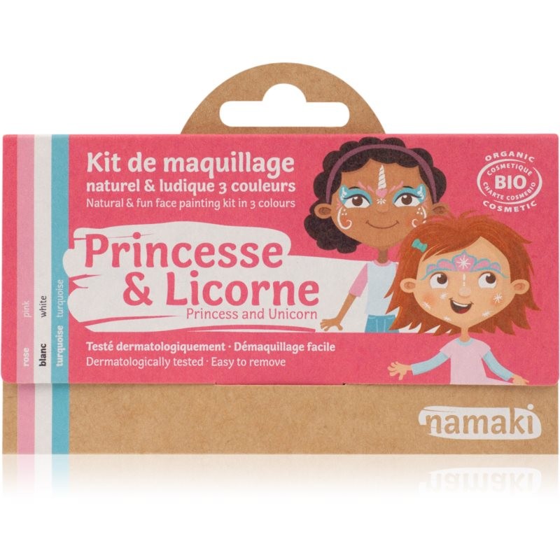 Namaki Color Face Painting Kit Princess & Unicorn make-up sada Pink, White, Turquoise (pro děti)