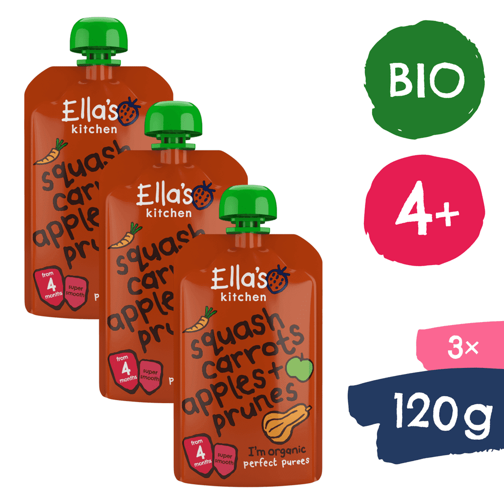 Ella's Kitchen BIO Dýně, mrkev, jablko a švestka (3× 120 g)