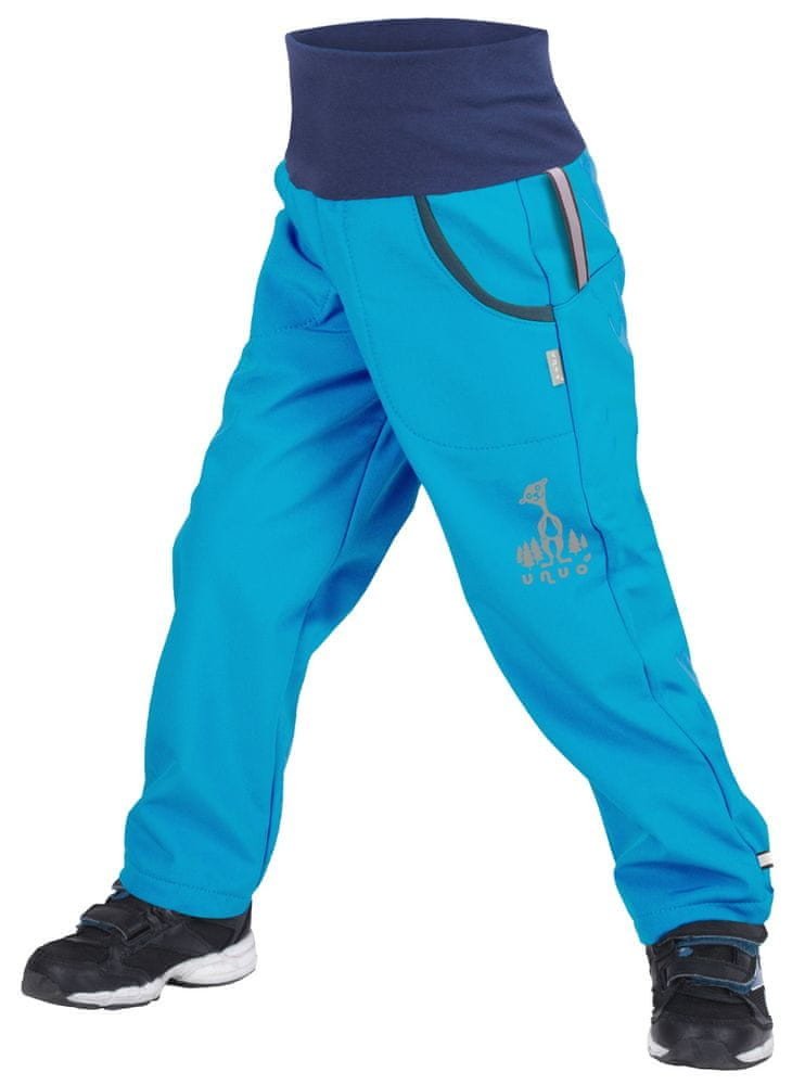 Unuo chlapecké softshellové kalhoty s fleecem modrá 98/104
