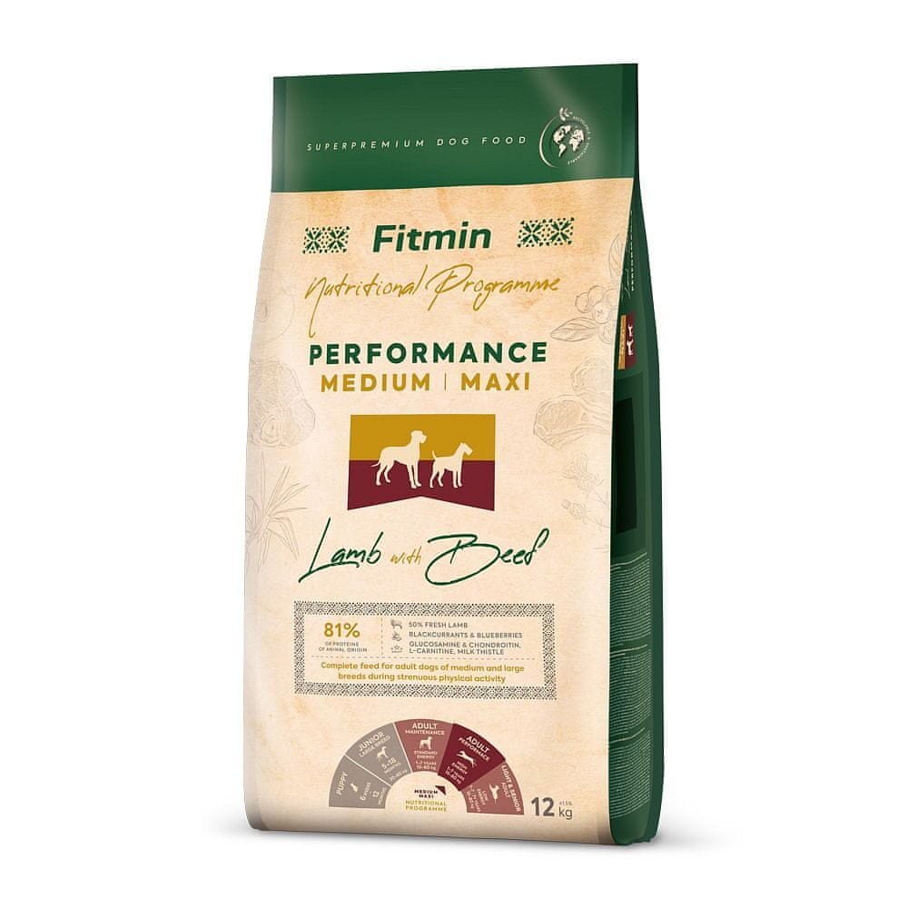 Fitmin Ddog medium maxi performance lamb&beef - 12 kg