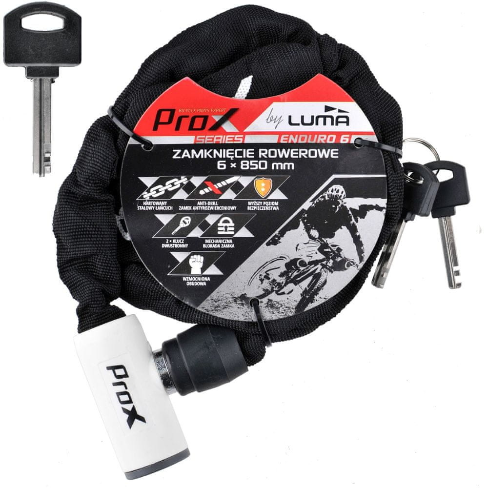 PROX Zámek Prox Enduro6 6x850 mm. bílý na klíč