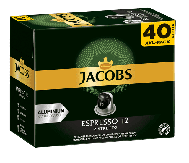 Jacobs Espresso Ristretto intenzita 12, 40 ks kapslí, kompatibilní s kávovary Nespresso