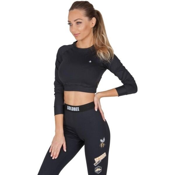 GOLDBEE CROP-TOP BECLASSIC Dámský crop top, černá, velikost L