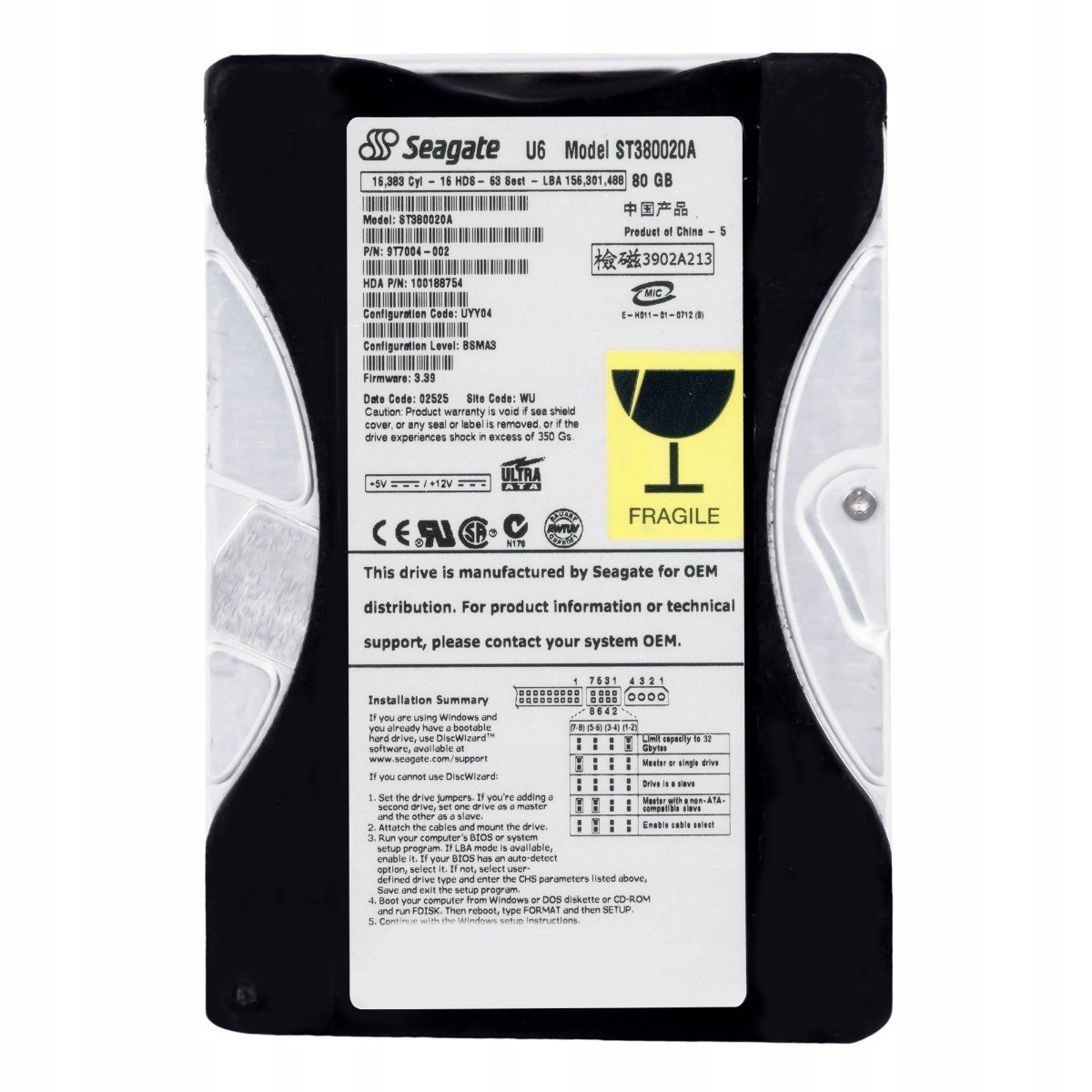 Seagate U6 80GB 5.4K 2MB Ata 3.5'' ST380020A