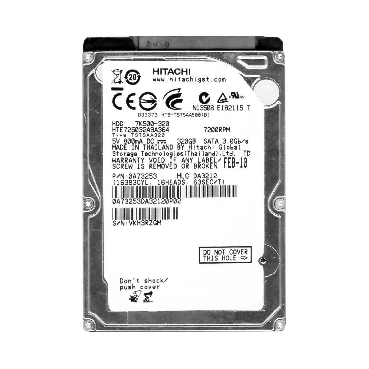 320GB 7.2K Sata II 2.5'' HTE725032A9A364