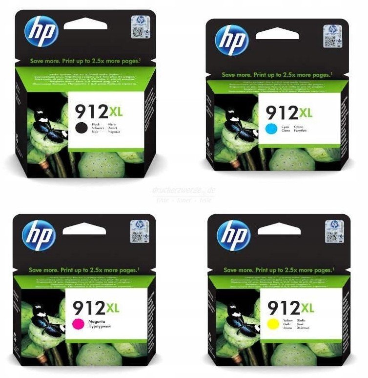 Set 4 Tuší Hp 912XL Cmy černá 912XL 3YL84AE