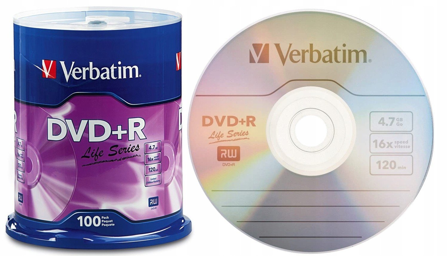 Verbatim Dvd+r 4,7GB Cake 100ks obálky