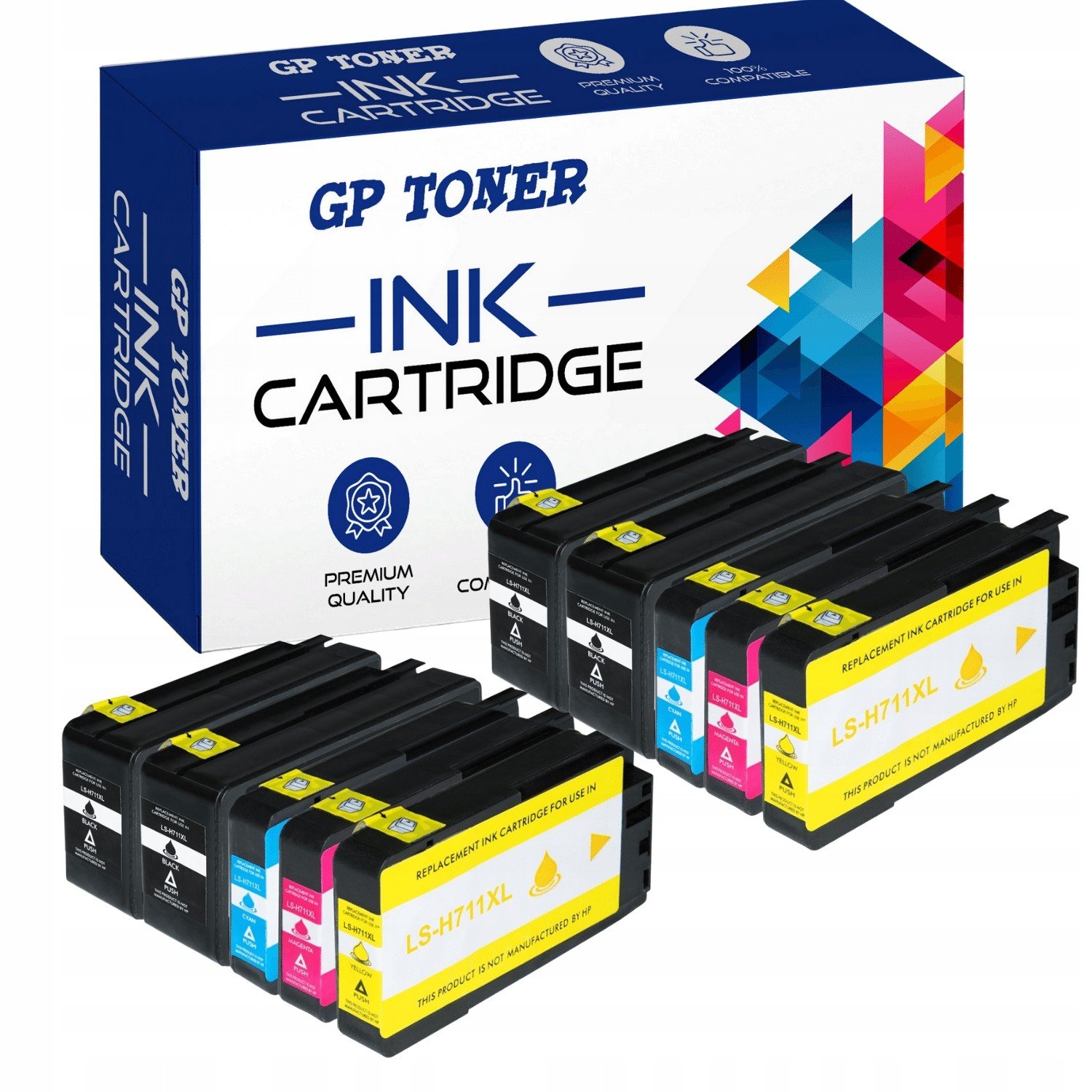 10x Inkoust Pro Hp 711 XL Designjet T120 T520 CZ133A