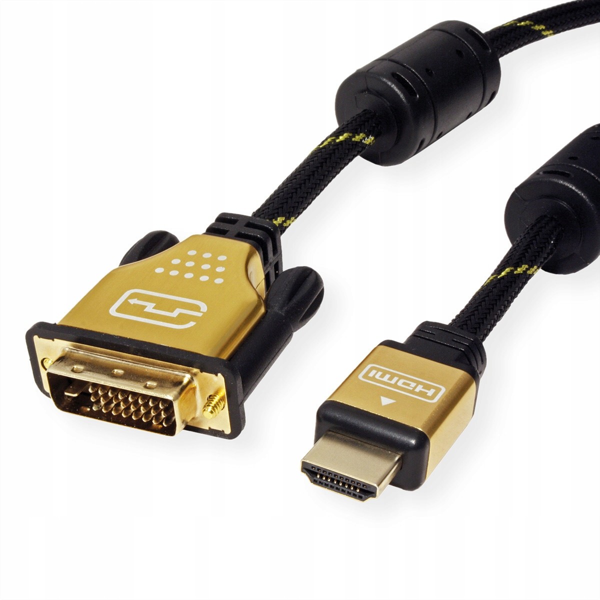 Kabel k monitoru DVI 24+1 Hdmi M/M zlatý 10m