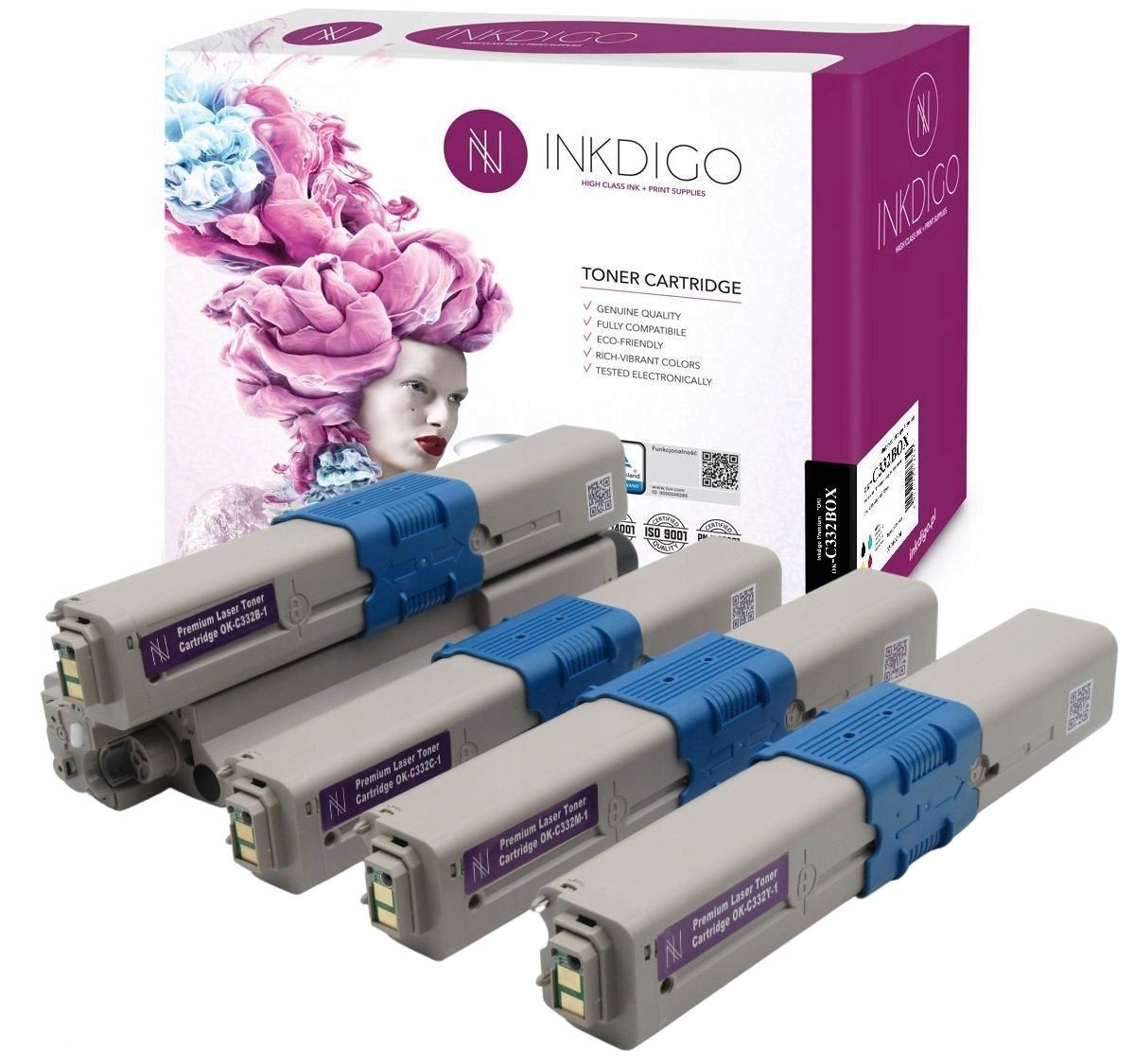 4x Toner pro Oki C332 MC363 C332DN MC363DN sada