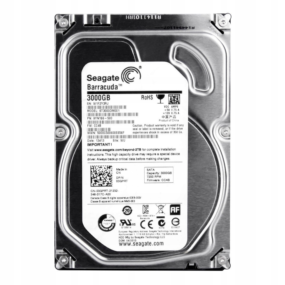 Dell 03GPRT 3TB 7.2K Sata III 3.5'' ST3000DM001