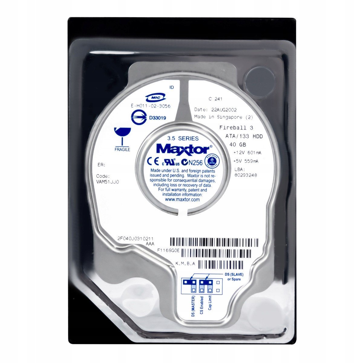 Maxtor Fireball 3 40GB 5,4K 2MB Ata 3,5'' 2F040J0