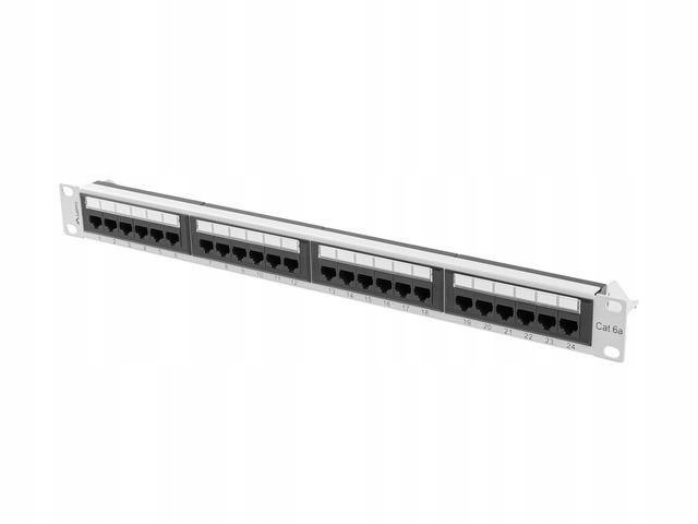 Patch panel Lanberg 24 port 1U kat.6A šedý