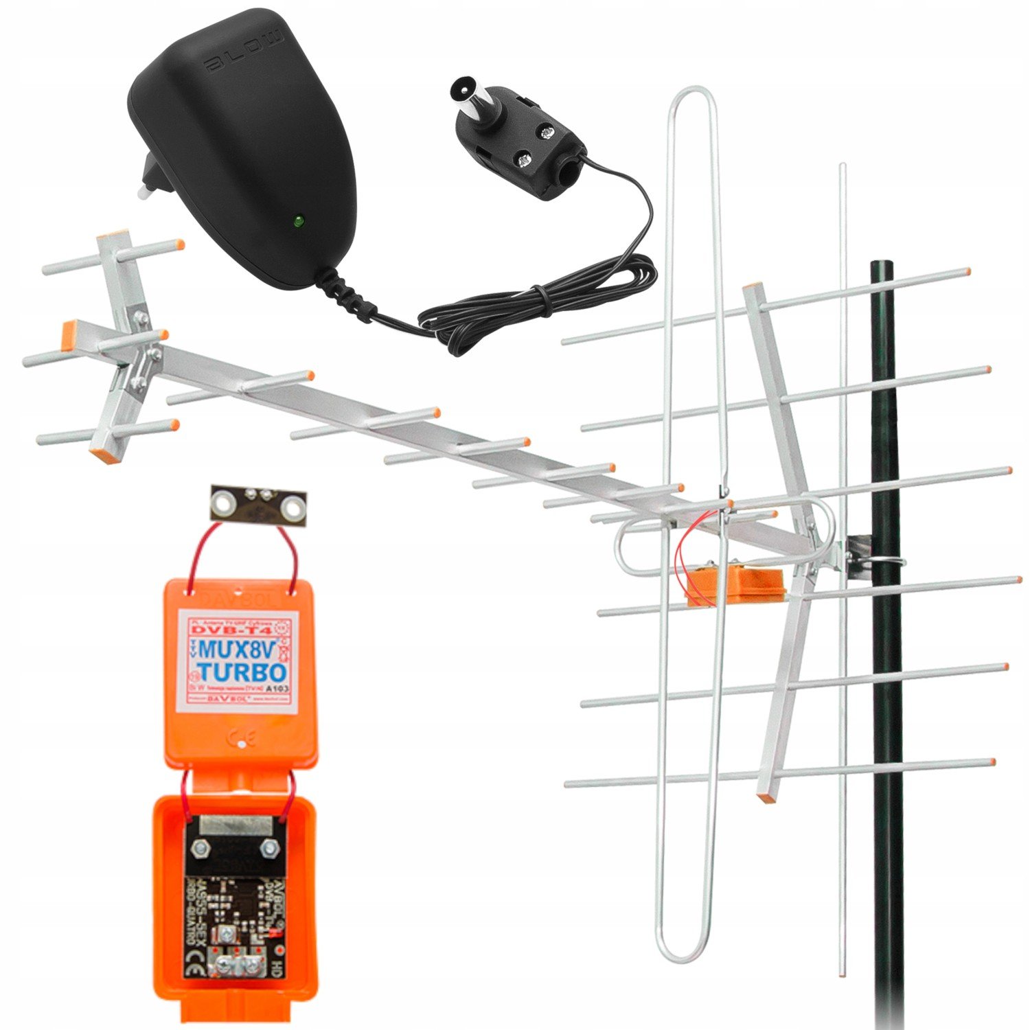 Aktivní směrová anténa Dvb-t Dvbt Hd 4K Mux 8