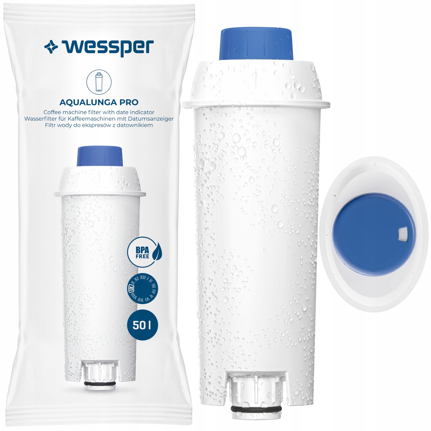 Vodní filtr Wessper Aqualunga Pro pro Delonghi 12x