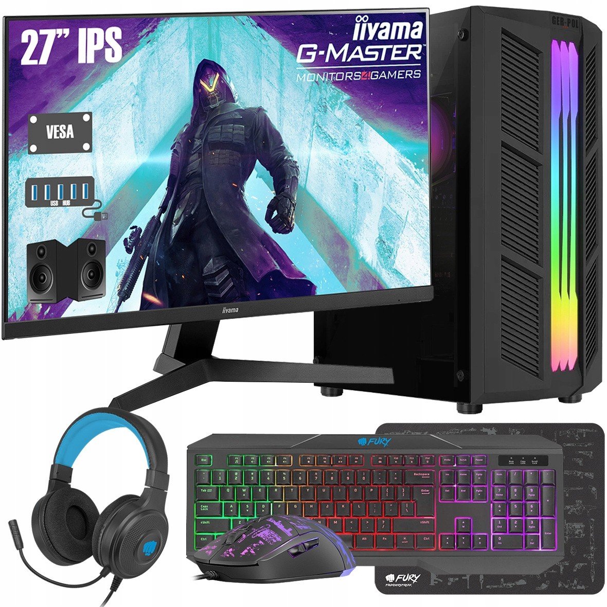 Gamer Pc Ryzen 7 Gtx 1650 16GB Ssd 512 Monitor 27