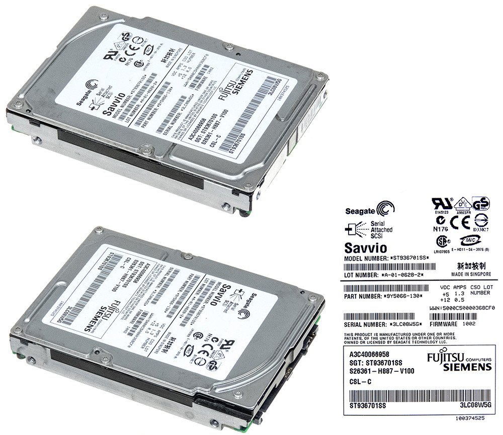 Fujitsu A3C40066958 36GB 10K Sas 2.5'' ST936701SS