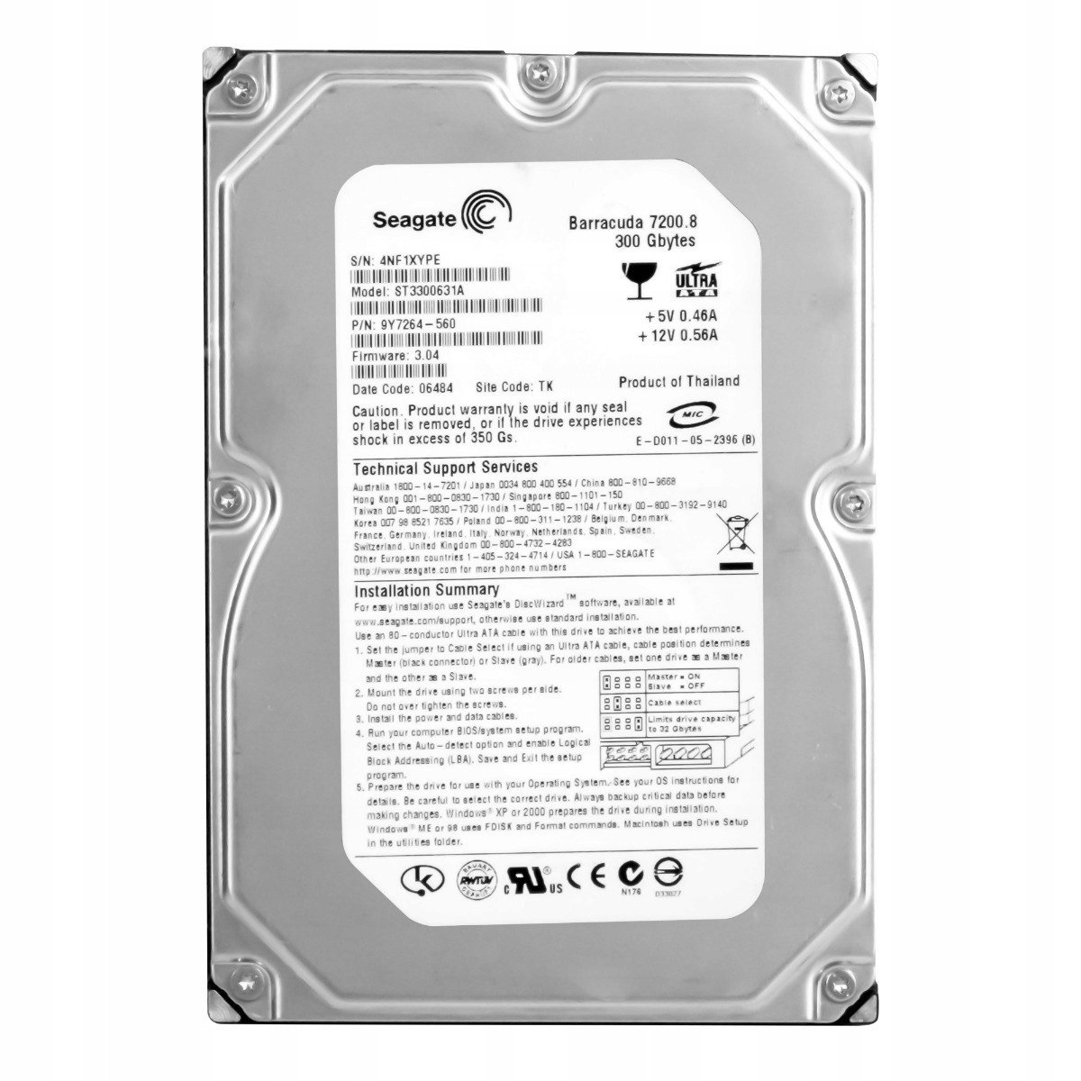 Seagate Barracuda 300GB 7.2K Ata 3.5'' ST3300631A