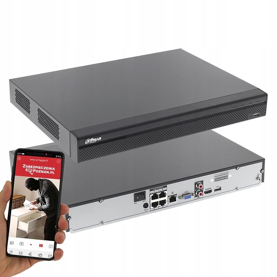 NVR4204-P-4KS2/L Dahua 8 Mpx 8xPoE Ip rekordér