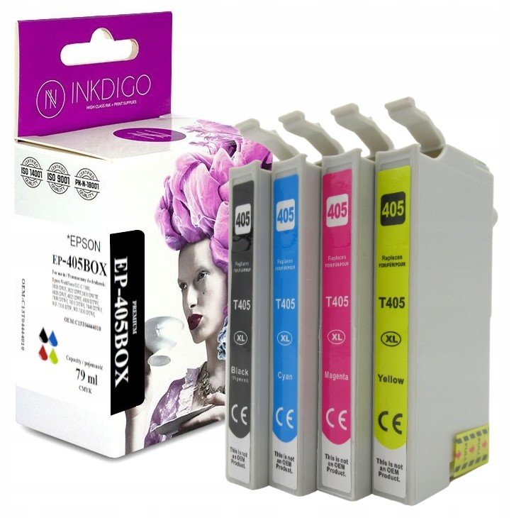 4x Náhradní inkoust 405XL pro Epson Wf 3820 3825 4830