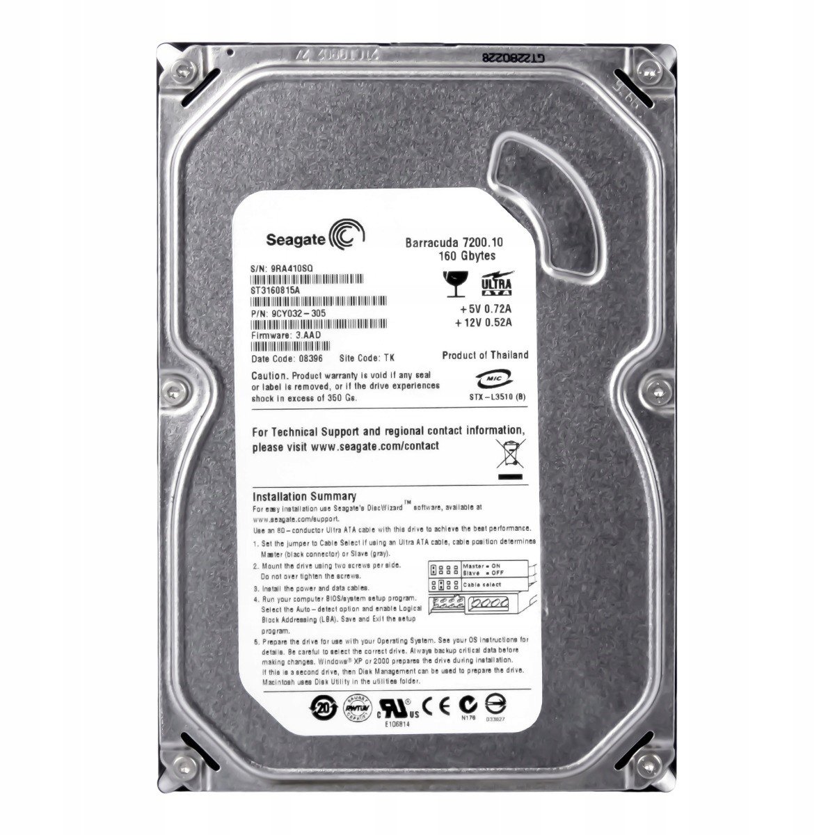 Seagate Barracuda 160GB 7.2K Ata 3.5'' ST3160815A