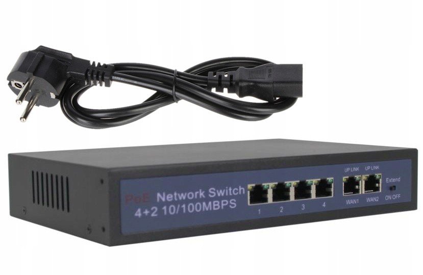 Switch Rtx 4 porty PoE až 250m 2 porty Uplink