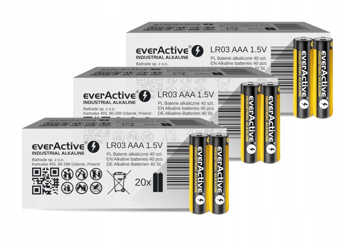 Alkalické baterie Výrobní průmyslové LR03 Aaa 120