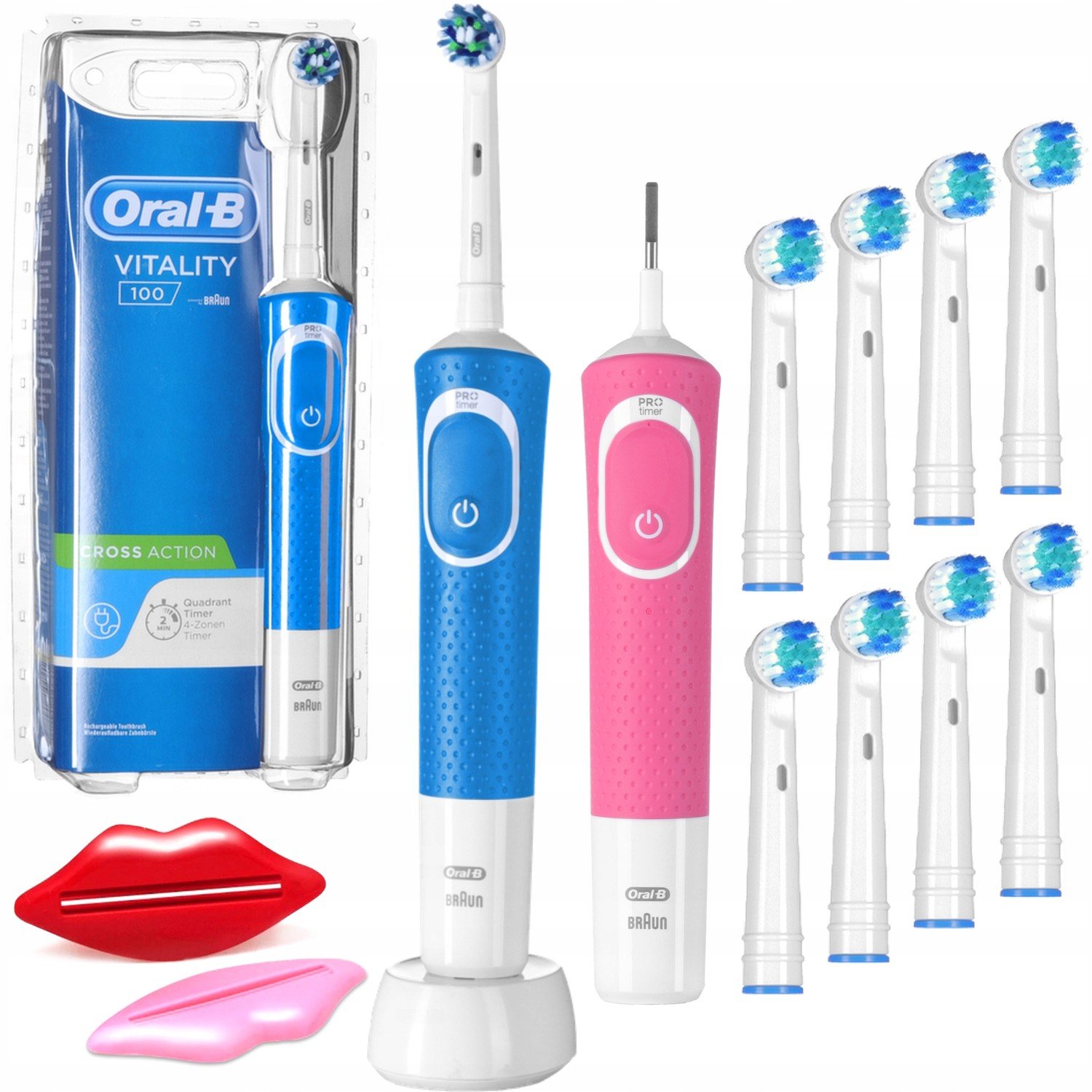 2x elektrický zubní kartáček Oral-B Vitality +Rukojeť