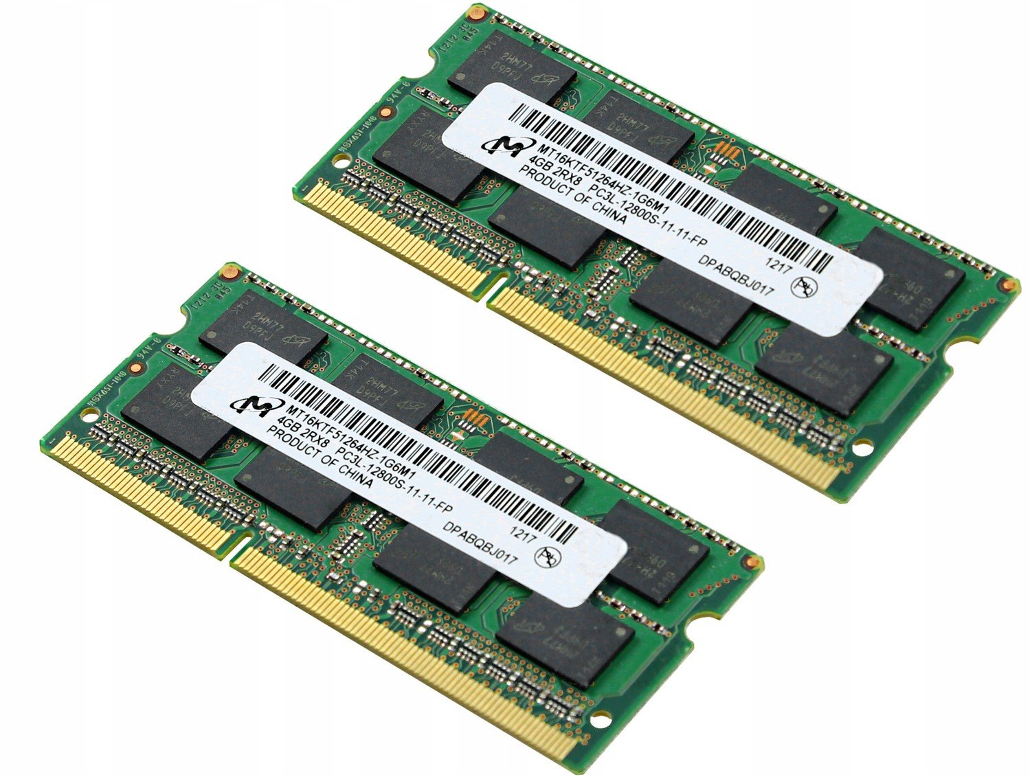 Ram 8GB (2x4GB) DDR3L PC3L 12800S 1600MHz Micron
