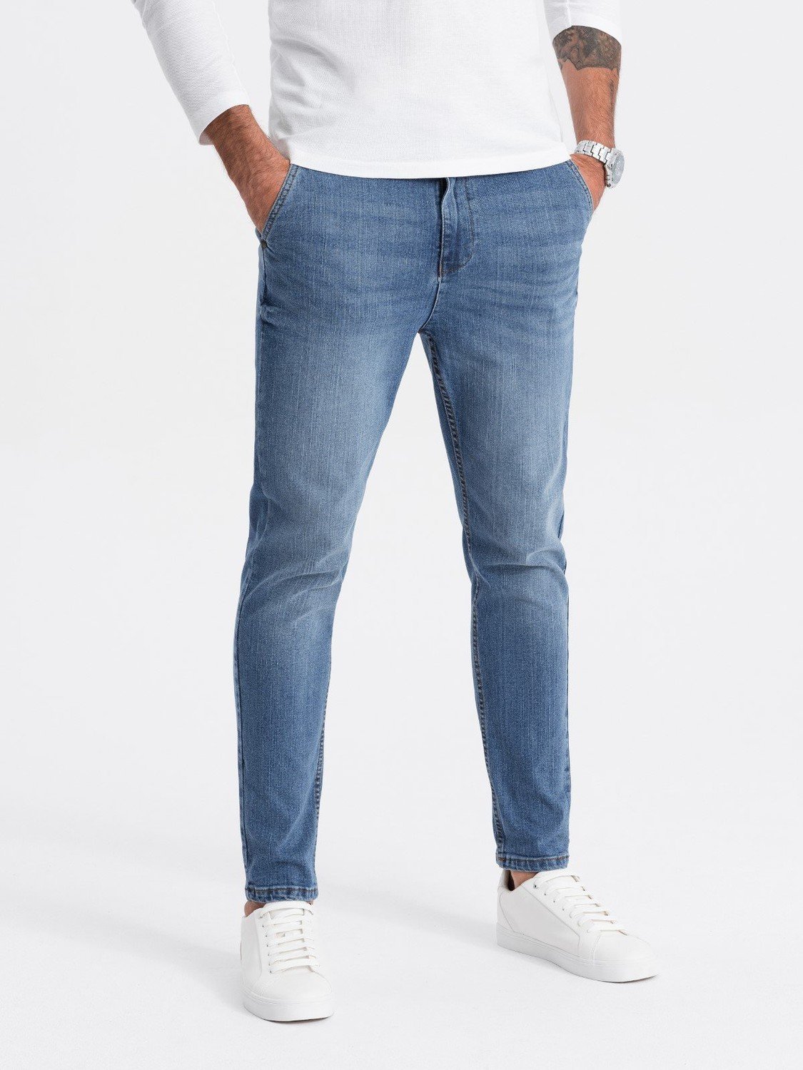 Ombre Men's denim pants CARROT FIT - blue