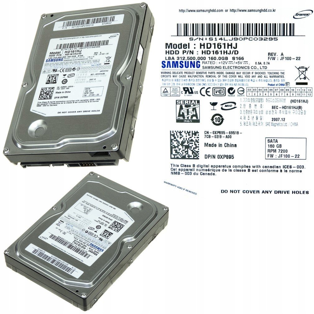 Dell 0XP895 Hdd 160GB Sataii HD161HJ Spinpoint 3.5