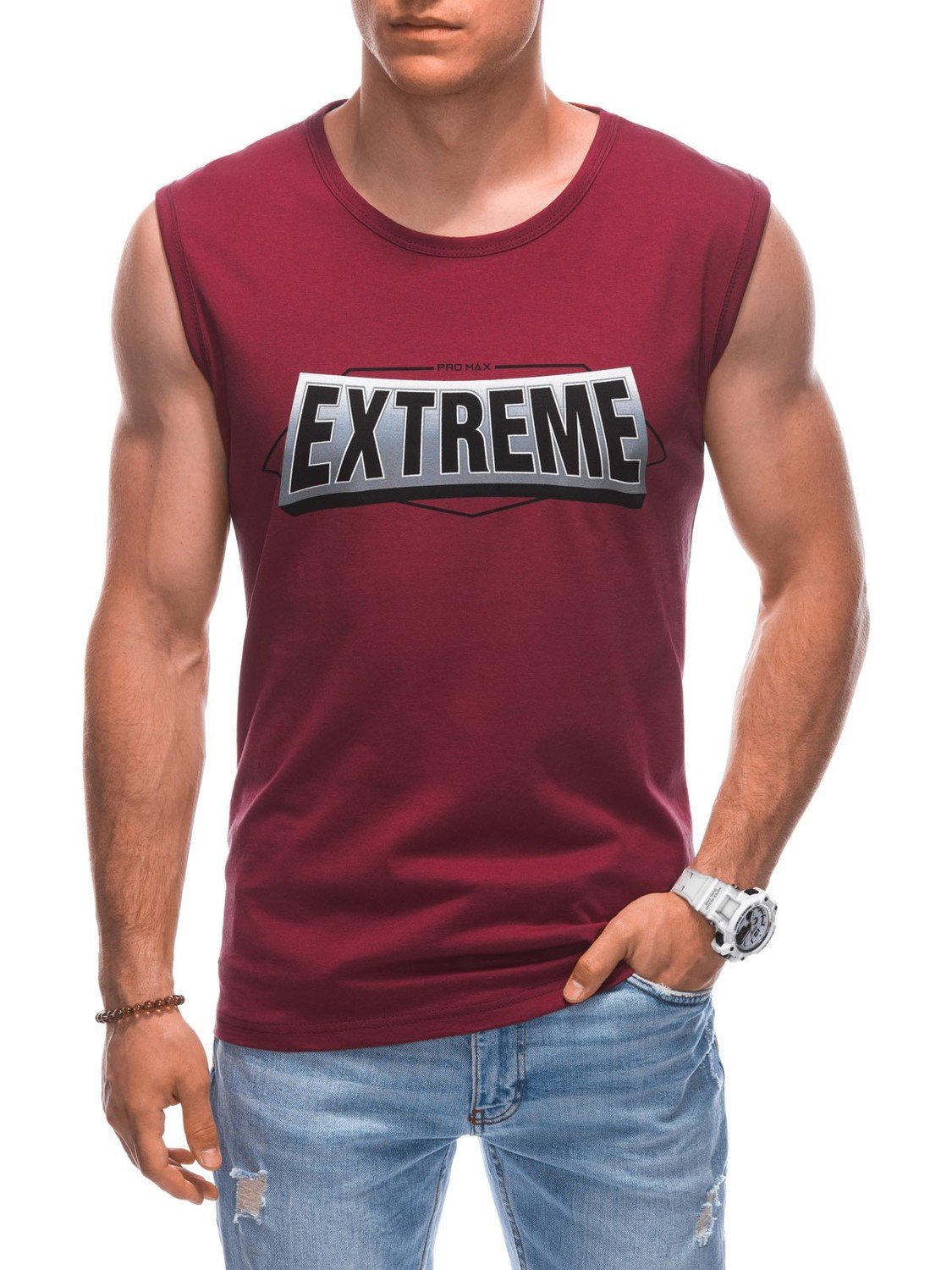 Edoti Men's printed tank top