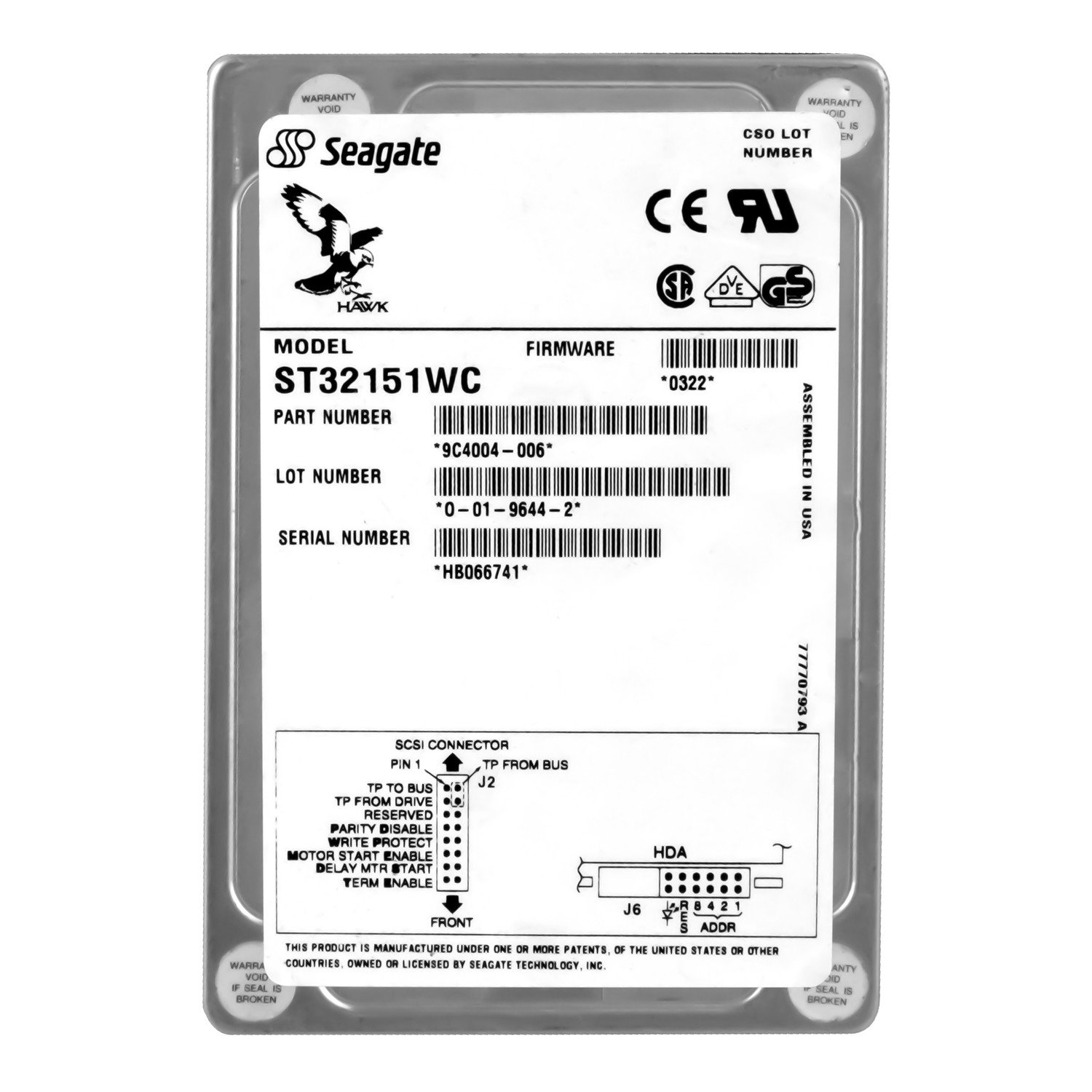 Seagate Hawk 2XL 2.15GB 5.4K Scsi 3.5'' ST32151WC