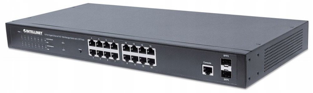 Switch Giga 16POE+ 2SFP Zarz.