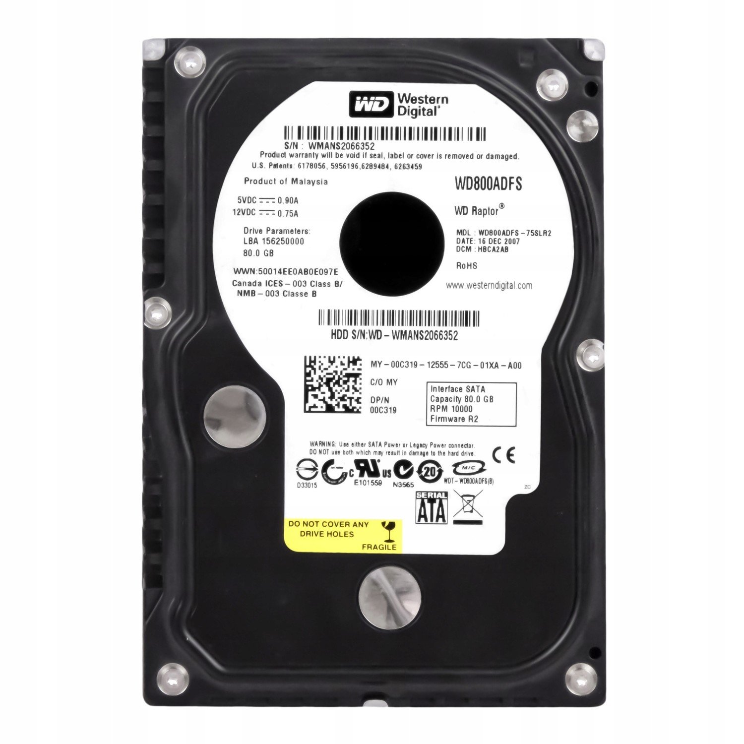 Wd Raptor 80GB 10K 16MB Sata II 3.5'' WD800ADFS