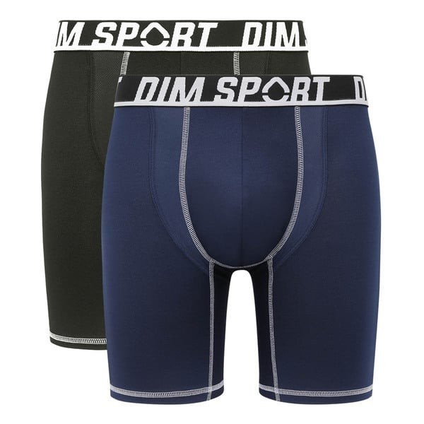 DIM SPORT LONG BOXER 2x - Men's sports boxers 2 pcs - black - blue