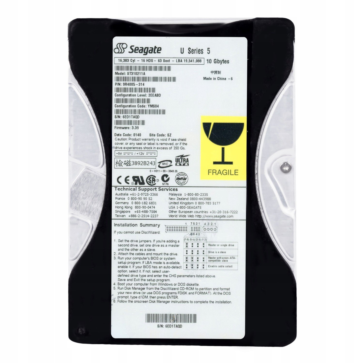 Seagate U5 10.2GB 5.4K Ata 3.5'' ST310211A