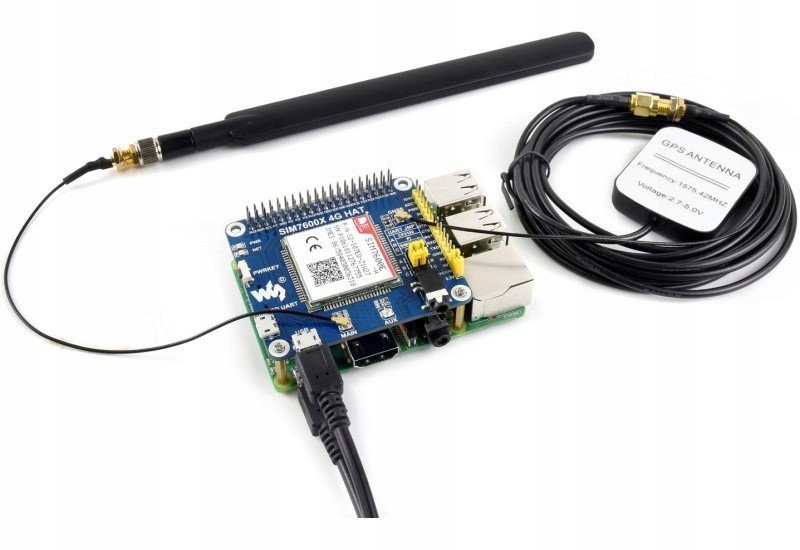SIM7600E-H 4G/3G/2G/GSM/GPRS/GNSS Hat Raspberry Pi