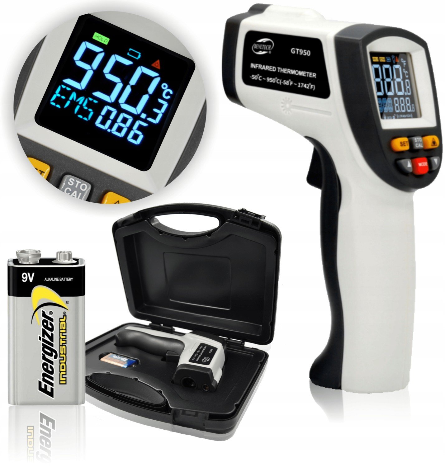 Pyrometr Bezkontaktní Laserový Teploměr -50 +950